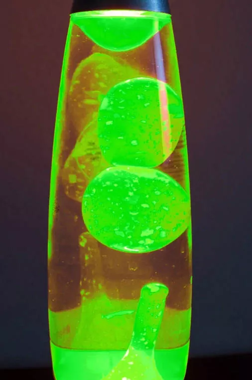 blue and green lava lamp